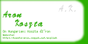 aron koszta business card